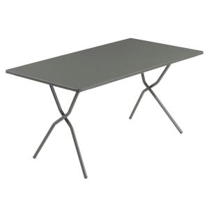 Table de jardin pliante 140x80x72cm en acier gris L80xl140x…