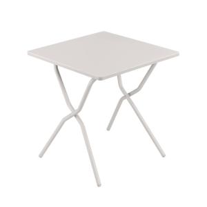 Table de jardin pliante en acier beige L70xl64xH72