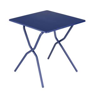 Table de jardin pliante en acier bleu L70xl64xH72