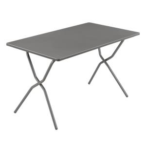Table de jardin pliante en acier gris L70xl120xH72