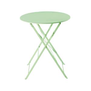 Table de jardin pliante en métal vert d'eau 2 personnes D60