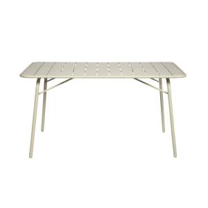 Table de jardin pliante métal 6 places, beige