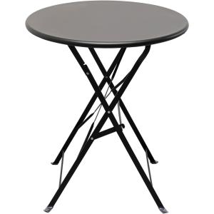 Table de jardin pliante ronde 2 personnes en aluminium noir…