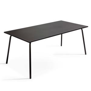Table de jardin rectangulaire en acier noir