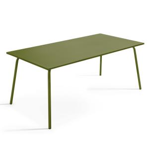 Table de jardin rectangulaire en métal 8 places 180 cm vert…