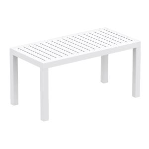 Table de jardin réctangulaire en plastique Blanc