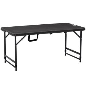 Table de jardin rectangulaire pliable hdpe et acier gris