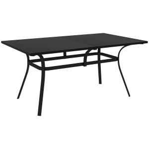 Table de jardin rectangulaire pour 6 personnes acier noir