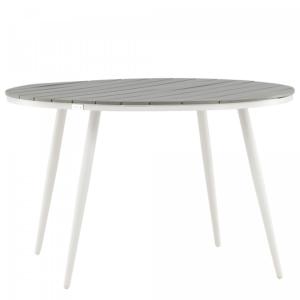 Table de jardin ronde 120cm en bois gris