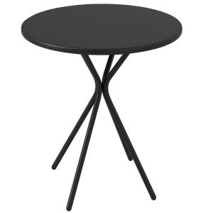 Table de jardin ronde dia. 60 cm piètement design acier noi…