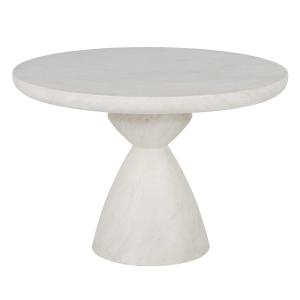 Table de jardin ronde en béton imitation travertin et métal…