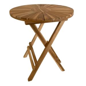 Table de jardin ronde Ø 160 cm, pliable, teak