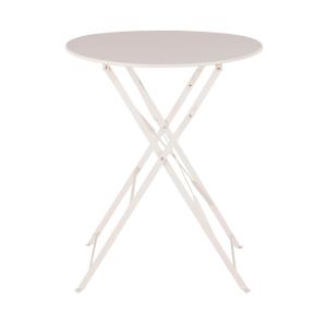 Table de jardin ronde pliante en acier coloris argile 2 per…