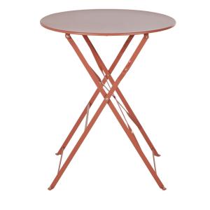 Table de jardin ronde pliante en acier terracotta 2 personn…