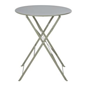 Table de jardin ronde pliante en acier vert kaki 2 personne…