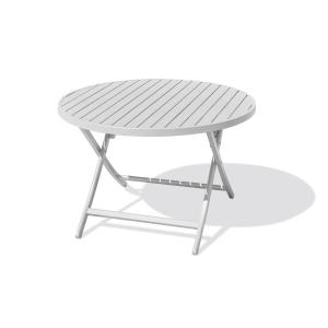 Table de jardin ronde pliante en aluminium