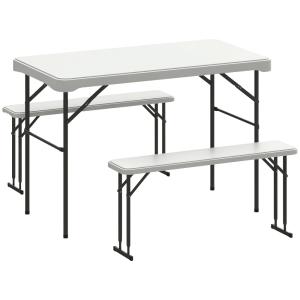 Table de pique-nique pliante 113 cm chaises portables gris…
