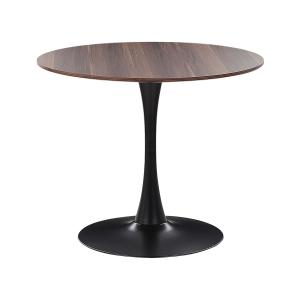 Table de repas 90 cm 90 cm bois effet foncé