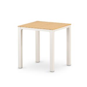 Table de repas de balcon 70x70 aluminium et polywood beige