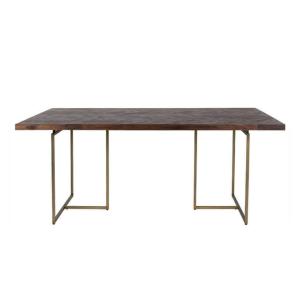 Table de repas en bois d'Acacia et laiton