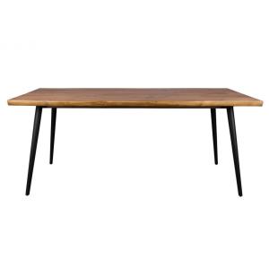 Table de repas en bois et acier noir L160