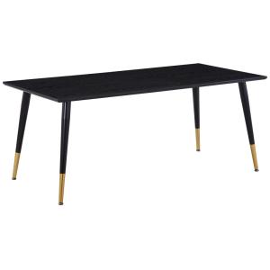 Table de repas en mdf et acier dipp 180 x 90 cm noir et cui…