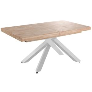 Table de repas extensible en bois clair et acier L160