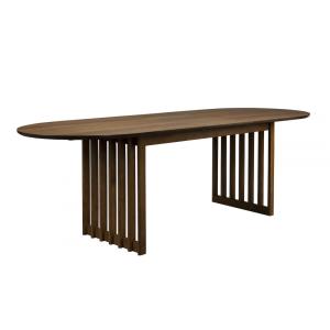 Table de repas extensible ovale en bois de noyer