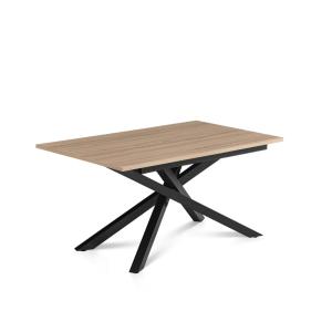 Table de repas fixe en mélamine et métal pour 6 personnes L…