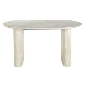 Table de repas ovale extensible aspect travertin
