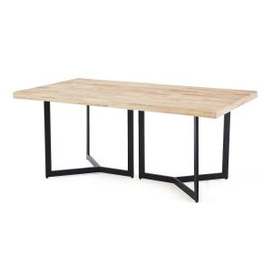 Table de repas rectangulaire en bois et acier noir L180