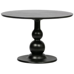 Table de repas ronde en bois de manguier noir D120