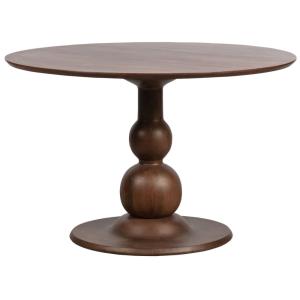 Table de repas ronde en bois finition noyer 120 cm