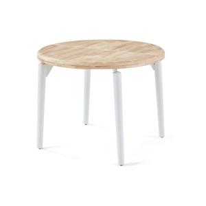 Table de repas ronde extensible en bois et acier D100 cm
