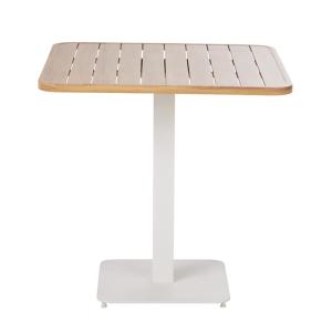 Table de restaurant en aluminium effet bois et acier blanc…