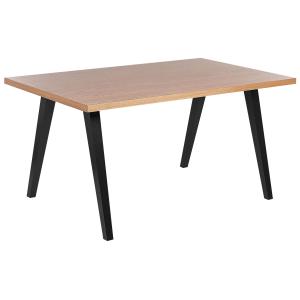 Table de salle à manger bois effet clair et noir 150 x 90 c…