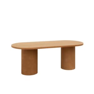 Table de salle à manger bois marron teinte verte terracotta…