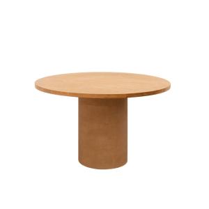 Table de salle à manger bois teinte marron 100cm