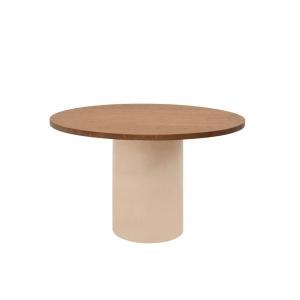 Table de salle à manger bois teinte marron pieds teinte bei…