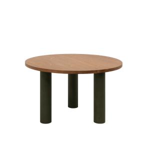 Table de salle à manger bois teinte marron pieds teinte ter…
