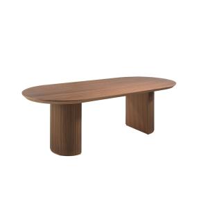 Table de salle à manger effet bois noyer 240 x 105 x 75 cm.