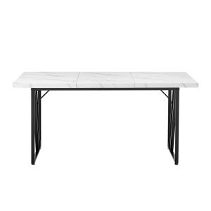 Table de salle à manger effet marbre blanc 4 personnes 160x…