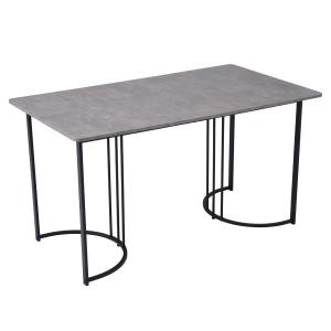 Table de salle à manger effet marbre gris pieds métalliques…