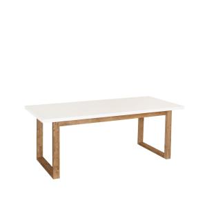 Table de salle à manger en bois massif blanc brillant 180x8…