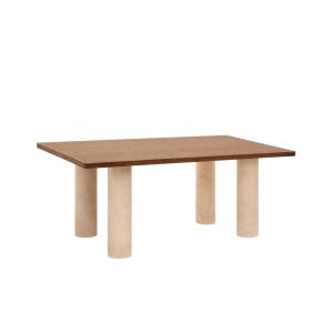 Table de salle à manger en bois teinte marron pieds teinte…