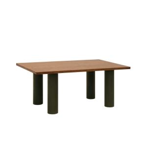 Table de salle à manger en bois teinte marron pieds teinte…