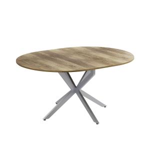 Table de salle à manger extensible, Chêne rustique/gris 120…