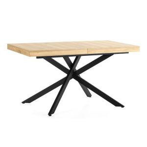 Table de salle à manger extensible couleur chêne, 140-180 c…