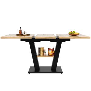 Table de salle à manger extensible effet bois 118-157cm