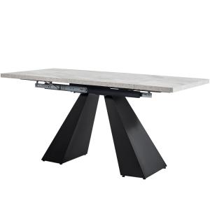 Table de salle à manger extensible effet ciment gris